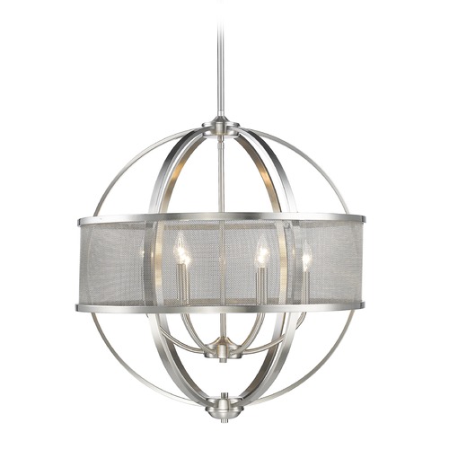Golden Lighting Colson Pewter Chandelier by Golden Lighting 3167-6 PW-PW