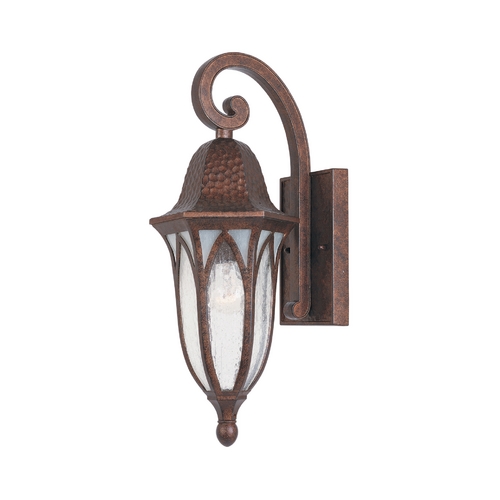 Designers Fountain Lighting Frosted Seeded Glass Outdoor Wall Light Copper Designers Fountain Lighting 20611-BAC