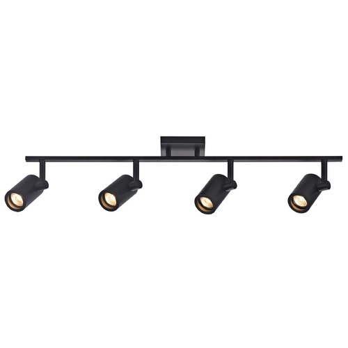 Recesso Lighting by Dolan Designs Track Light with 4 Cylinder Spot Lights - Black - GU10 Base TR0104-BK
