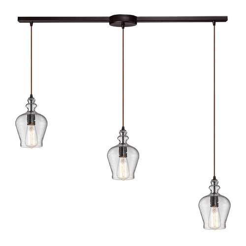 Elk Lighting Multi-Light Pendant Light with Clear Glass and 3-Lights 60066-3L