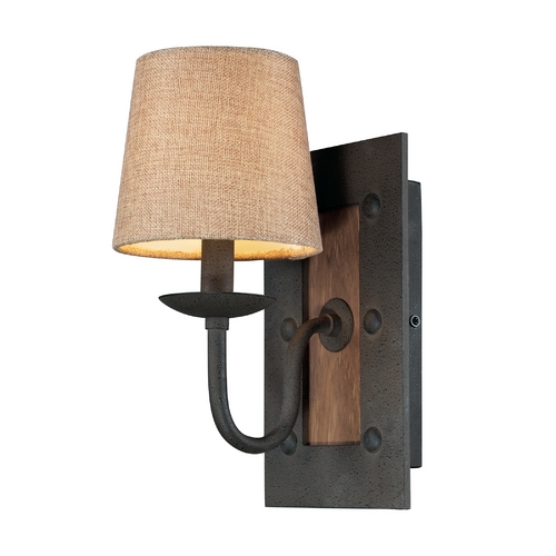 Elk Lighting Sconce Wall Light with Beige / Cream Shade in Vintage Rust Finish 14130/1