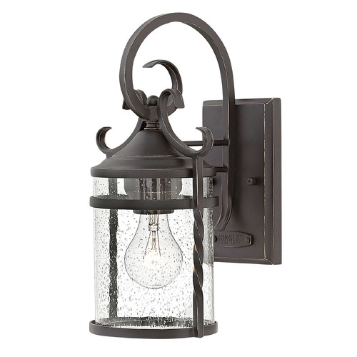Hinkley Traditional Seeded Glass Black Outdoor Wall Light by Hinkley 1140OL-CL
