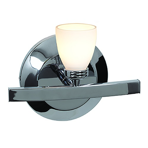 Access Lighting Modern Sconce Light with White Glass in Chrome by Access Lighting 63811-46-CH/OPL