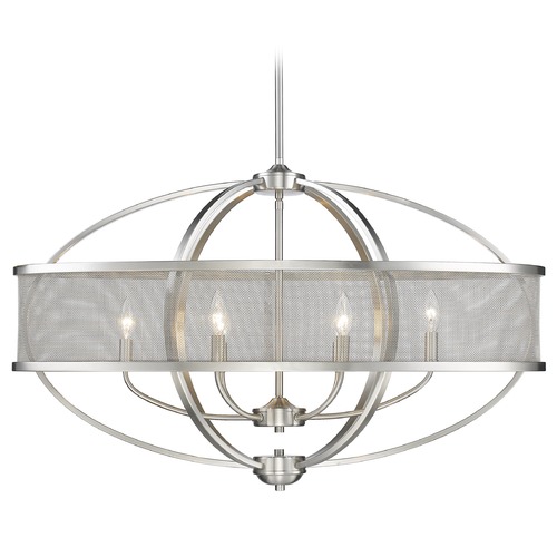 Golden Lighting Colson Pewter Pendant with Oval Shade by Golden Lighting 3167-LP PW-PW
