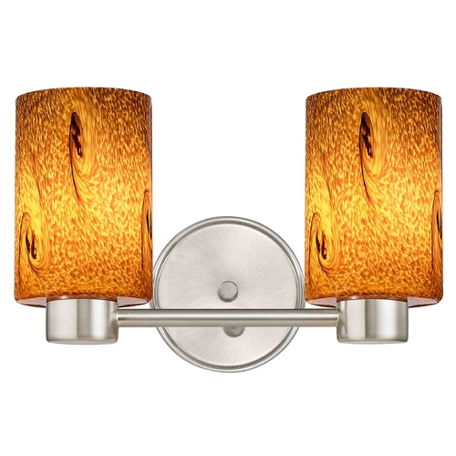 Design Classics Lighting Aon Fuse Art Glass Satin Nickel Bathroom Light with Cylinder Glass 1802-09 GL1001C