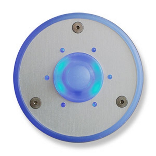 Spore Round Illuminated Doorbell Button in Blue by Spore Doorbells DBR-B