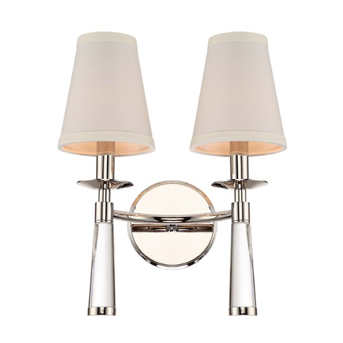 Crystorama Lighting Baxter 2-Light Wall Sconce in Polished Nickel by Crystorama Lighting 8862-PN