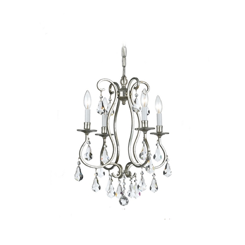 Crystorama Lighting Ashton Crystal Mini-Chandelier in Old Silver by Crystorama Lighting 5014-OS-CL-MWP