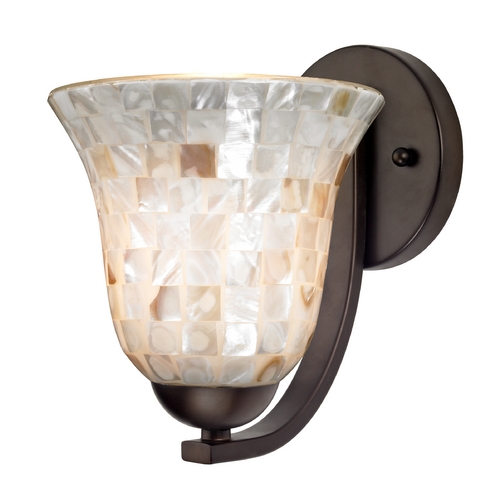 Design Classics Lighting Sconce with Mosaic Glass in Bronze Finish 585-220 GL9222-M