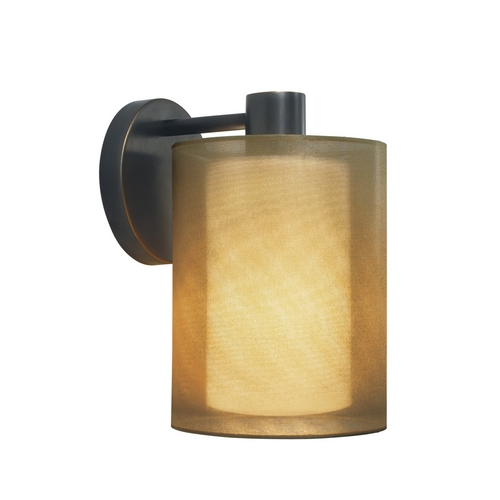 Modern Sconce Wall Light with Brown Shade in Black Brass Finish 6004.51F Destination Lighting