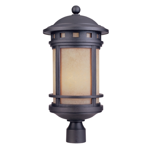 Designers Fountain Lighting Post Light with Amber Glass in Oil Rubbed Bronze Finish 2396-AM-ORB