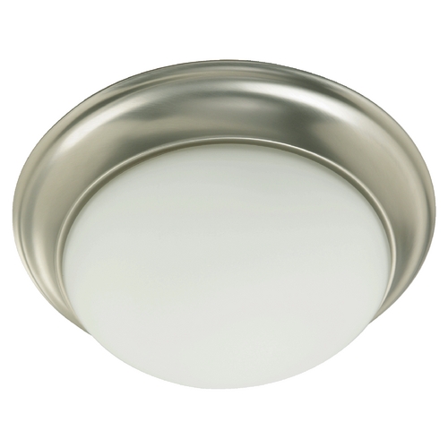 Quorum Lighting 14-Inch Flush Mount in Satin Nickel with White Glass by Quorum Lighting 3507-14-65