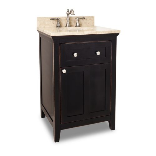 Bathroom Vanity in Aged Black Finish - Pre Assembled Top and Bowl VAN093-24-T Destination ...