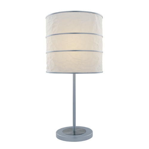 Lite Source Lighting Table Lamp with White Paper Shade in Polished Steel by Lite Source Lighting LS-21430