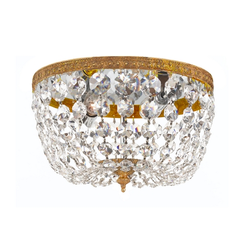 Crystorama Lighting Richmond Crystal Flush Mount in Olde Brass by Crystorama Lighting 710-OB-CL-SAQ