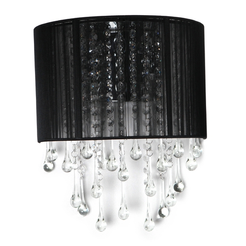 Avenue Lighting Beverly Drive 12-Inch Crystal Sconce in Black by Avenue Lighting HF1511-BLK