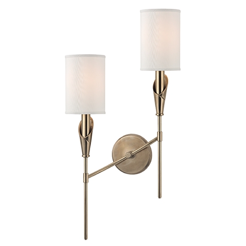 Hudson Valley Lighting Tate Double Wall Sconce Left in Aged Brass by Hudson Valley Lighting 1312L-AGB