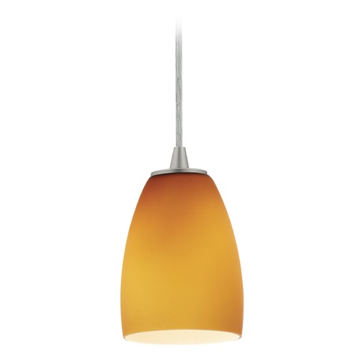 Access Lighting Sherry Brushed Steel Mini Pendant by Access Lighting 28069-3C-BS/AMB
