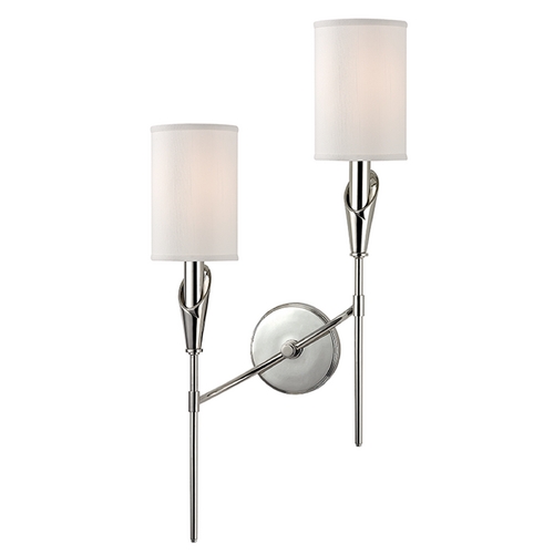 Hudson Valley Lighting Tate Wall Sconce Left in Polished Nickel by Hudson Valley Lighting 1312L-PN