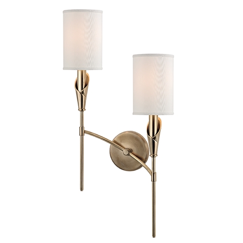 Hudson Valley Lighting Tate Double Wall Sconce Right in Aged Brass by Hudson Valley Lighting 1312R-AGB