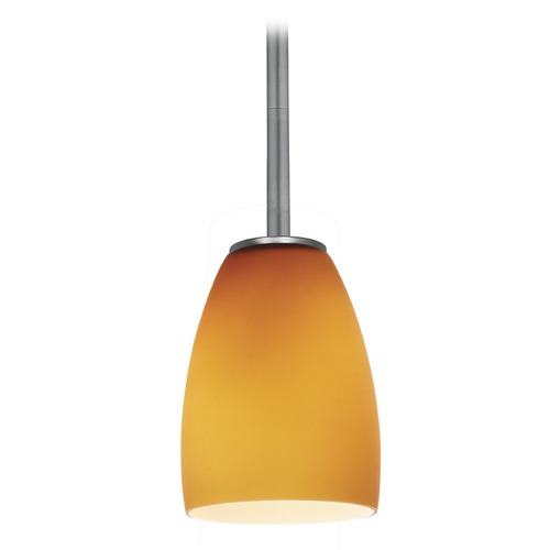 Access Lighting Sherry Brushed Steel Mini Pendant by Access Lighting 28069-3R-BS/AMB