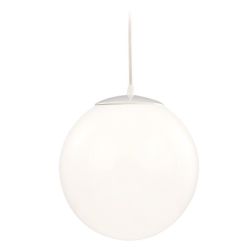 Design Classics Lighting Modern Globe Pendant Lighting, White Glass, Custom Cord JJ 110