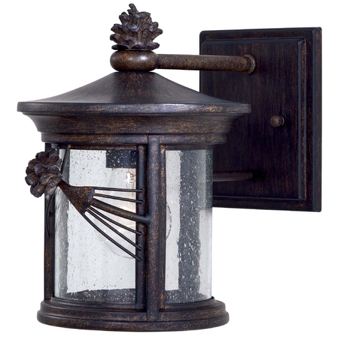 Minka Lavery Outdoor Wall Light with Clear Glass in Iron Oxide by Minka Lavery 9151-A357