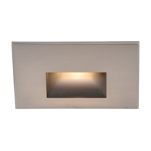 WAC Lighting Brushed Nickel LED Recessed Step Light with Amber LED by WAC Lighting WL-LED100-AM-BN