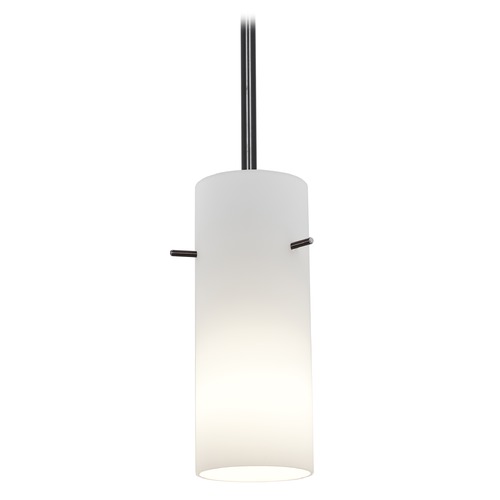 Access Lighting Modern Mini Pendant with White Glass by Access Lighting 28030-1R-ORB/OPL