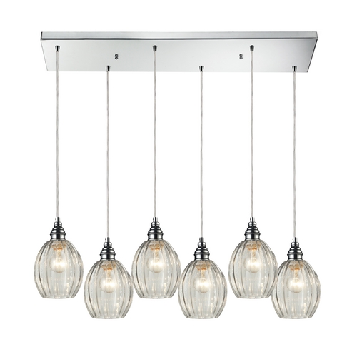 Elk Lighting Multi-Light Pendant Light with Clear Glass and 6-Lights 46017/6RC