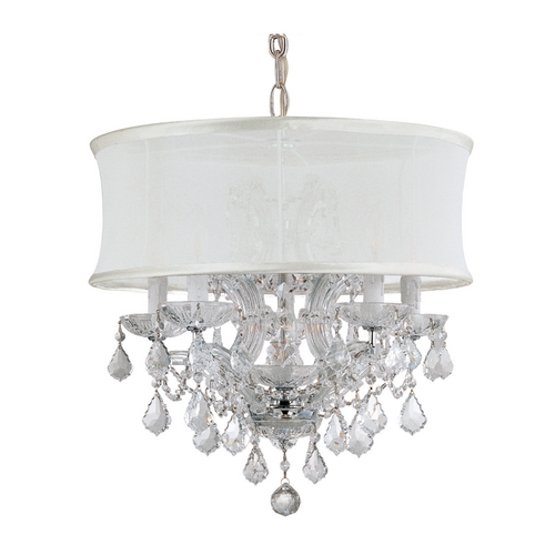 Crystorama Lighting Brentwood Crystal Pendant in Antique Silver by Crystorama Lighting 4415-CH-SMW-CLM