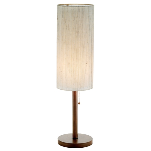 Adesso Home Lighting Modern Console & Buffet Lamp with Beige / Cream Shade in Walnut Finish 3337-15