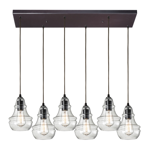 Elk Lighting Multi-Light Pendant Light with Clear Glass and 6-Lights 60047-6RC