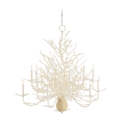 Currey and Company Lighting Seaward 39-Inch Chandelier in White by Currey & Company 9188