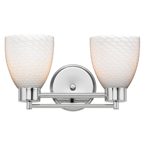 Design Classics Lighting Modern Bathroom Light with White Glass in Chrome Finish 702-26 GL1020MB
