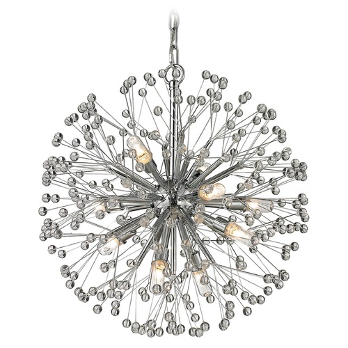 Elk Lighting Mid-Century Modern Crystal Cluster Mini-Chandelier Chrome Starburst by Elk Lighting 11545/9