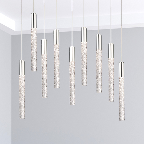 Modern Forms by WAC Lighting Magic 9-Light LED Chandelier in Polished Nickel by Modern Forms PD-35609-PN