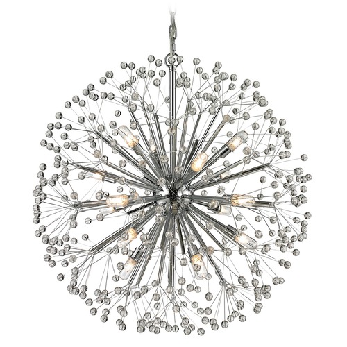 Elk Lighting Mid-Century Modern Crystal Cluster Chandelier Chrome Starburst by Elk Lighting 11546/16