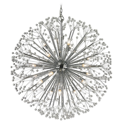 Elk Lighting Mid-Century Modern Crystal Cluster Chandelier Chrome Starburst by Elk Lighting 11547/19