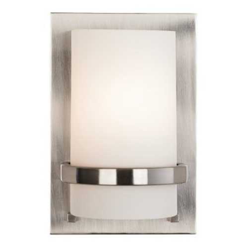Minka Lavery Brushed Nickel Wall Sconce with Etched White Glass by Minka Lavery 342-84