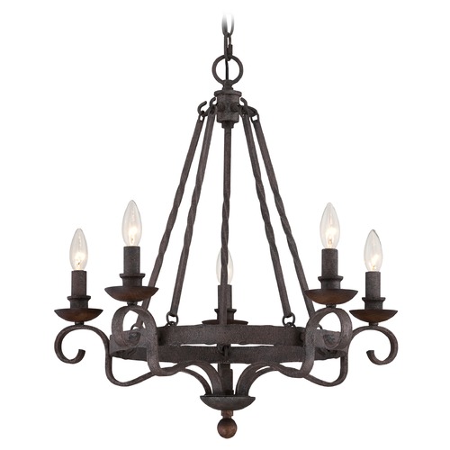 Quoizel Lighting Noble Rustic Black Chandelier by Quoizel Lighting NBE5005RK