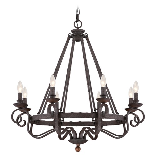 Quoizel Lighting Noble Rustic Black Chandelier by Quoizel Lighting NBE5008RK