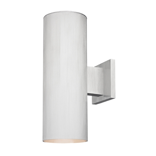 up down cylinder outdoor wall light in brushed aluminum billiard table light replacement shades
