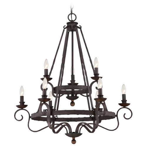 Quoizel Lighting Noble Rustic Black Chandelier by Quoizel Lighting NBE5009RK