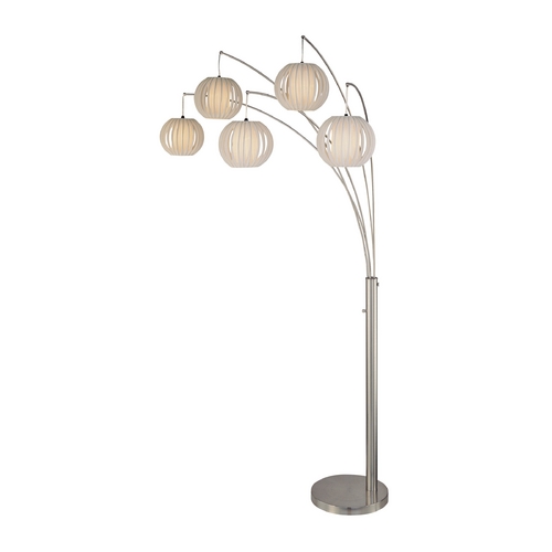 Lite Source Lighting Modern Arc Lamp with White in Polished Steel by Lite Source Lighting LS-8872PS/WHT