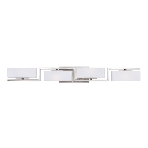 Designers Fountain Lighting Modern Bathroom Light with White Glass in Satin Platinum Finish 6714-SP