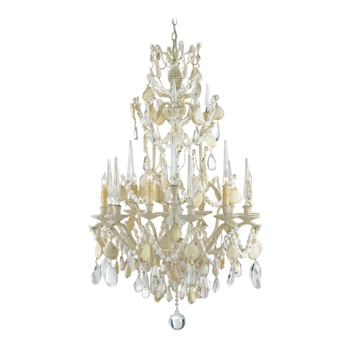 Currey and Company Lighting Buttermere Chandelier in Natural/Crushed Shell by Currey & Company 9162