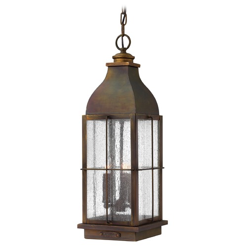 Hinkley Seeded Glass Bronze LED Outdoor Hanging Light by Hinkley 2042SN-LL