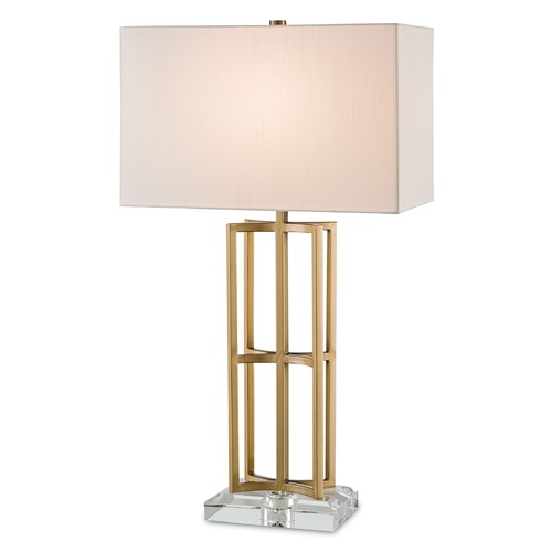 Currey and Company Lighting Currey and Company Devonside Coffee Brass/clear Table Lamp with Rectangle Shade 6801