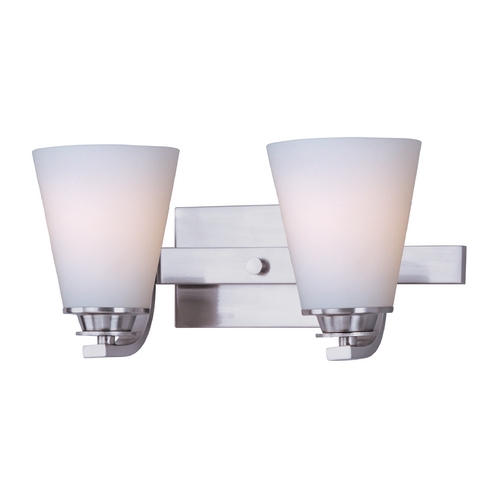 Maxim Lighting Conical Satin Nickel Bathroom Light by Maxim Lighting 9012SWSN